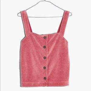 Madewell Pink Button-Front Tank Top